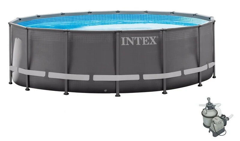 Intex Ultra Xtr Frame Pool Set, Ages 6+ (w/220-240V Sand Filter pump, Safety Ladder, Ground Cloth, Cover) 42126334