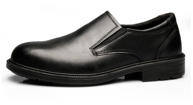 Jackbaggio Men's Black Slip On Oxford Work Shoe 8815