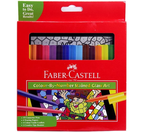 Faber-Castell Color By Number Stained Glass Art