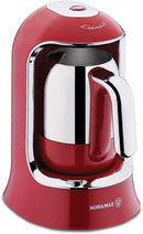 Korkmaz Kahvekolic Automatic Turkish Coffee Maker, Red Color, 400w, 4cup, Heat Sensor, Auto Protection For Waterless Usage, Made In Turkey A860-03