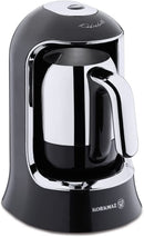 Korkmaz Kahvekolik Automatic Coffee Maker, 400 W, Heat Sensor, Auto Protection For Waterless Usage,Black & Silver Made In Turkey A860-07