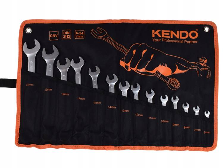 Kendo 14 Pcs Crv Combination Wrench Set 6mm - 24mm KE15246