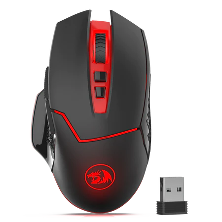 Redragon M690-1 Wireless Gaming Mouse with DPI Shifting, 2 Side Buttons, 2400 DPI, Ergonomic Design, 7 Buttons-Black