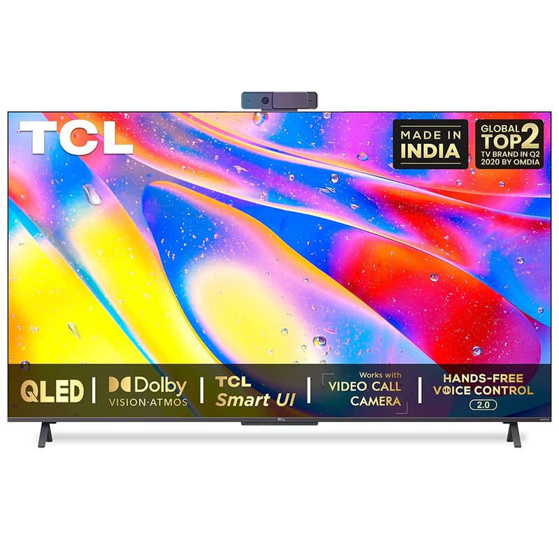 TCL 55 Inches 4K Ultra HD Android Smart QLED TV Black 55C725