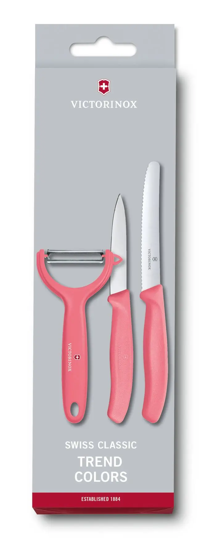 Victorinox Swiss Classic Trend Colors Paring Knife Set 3 Pieces Light Red 6.7116.33L12