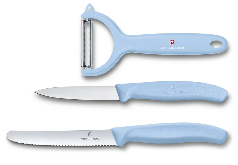 Victorinox Swiss Classic Trend Colors Paring Knife Set 3 Pieces Light Blue 6.7116.33L22