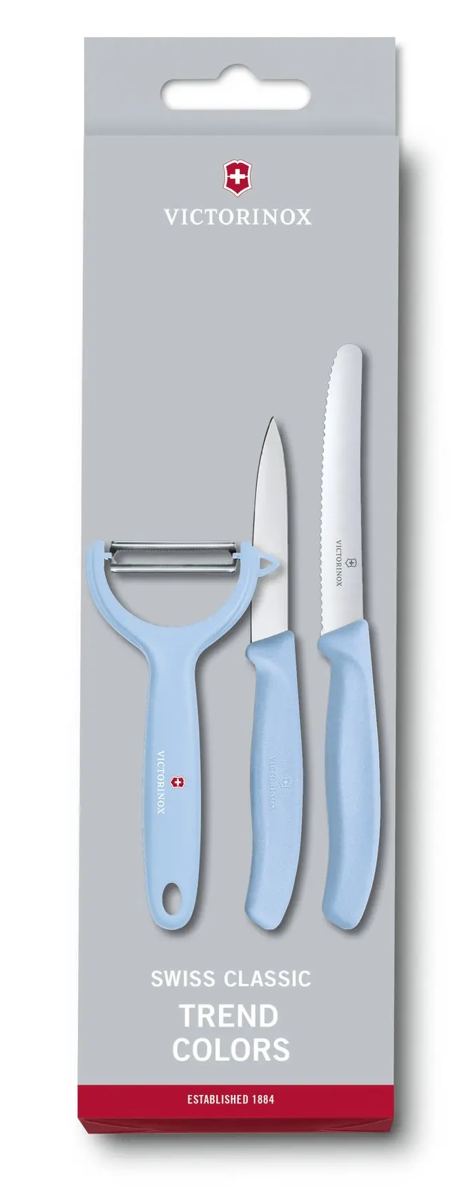 Victorinox Swiss Classic Trend Colors Paring Knife Set 3 Pieces Light Blue 6.7116.33L22