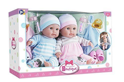 JC Toys 15" Berenguer Boutique Twins Deluxe Gift Set