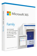 Microsoft® 365 Family Mac/Win English Subscription P4 Middle East DM 1 License Medialess 1 Year