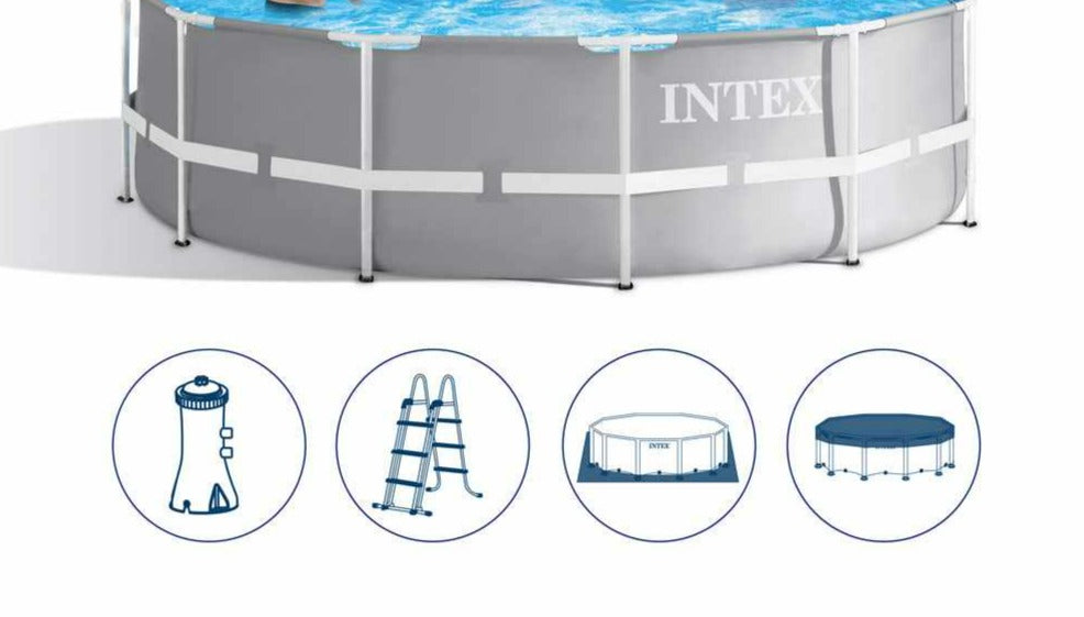 Intex Prism Frame Premium Pool Set Ages 6+ (W/ 220-240V Filter Pump, Safety Ladder, Ground Cloth, Cover) 42126726 | Pool & Outdoor Water Toys Intex Prism Frame Premium Pool Set Ages 6+ (W/ 220-240V Filter Pump, Safety Ladder, Ground Cloth, Cover) 42126726 | Pool & Outdoor Water Toys