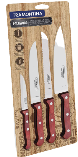 Tramontina Polywood Knife Set 4pcs | Tableware Tramontina Polywood Knife Set 4pcs | Tableware