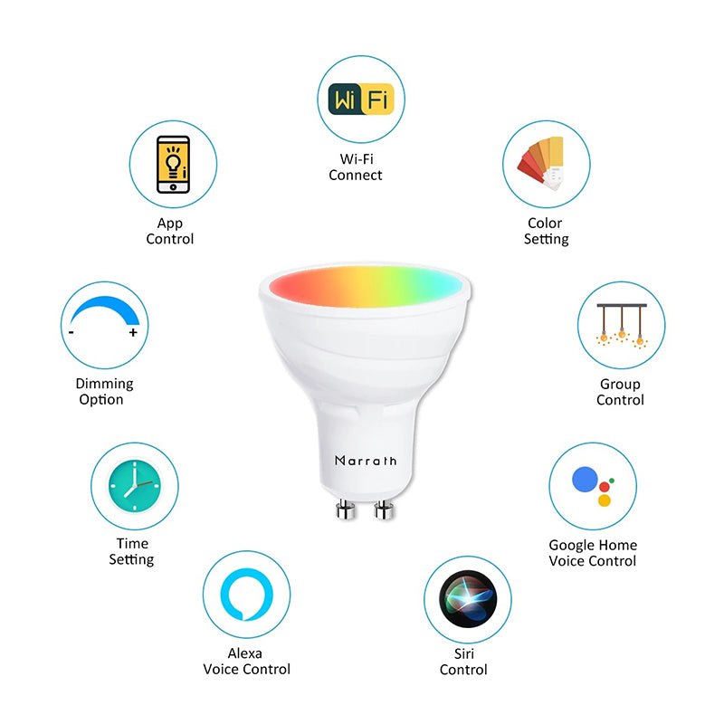 Marrath Smart Wi-Fi 16 Million Color RGBW GU 10 Spot Ceiling Light