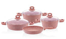 Falez Avanos Miracle Pink Premium 7pcs Cookware Set