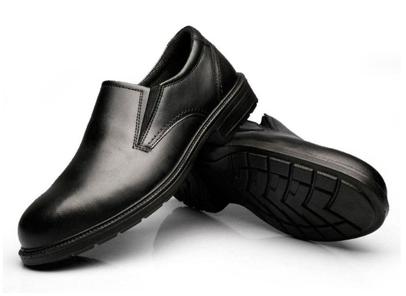 Jackbaggio Men's Black Slip On Oxford Work Shoe 8815