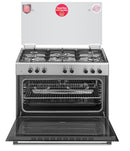 Simfer 5 Gas Burner 90X60cm Full Option Heavy Duty Cooker With Gas Oven & Grill & Italian Sabaf Triple Wok Burner 9060SG