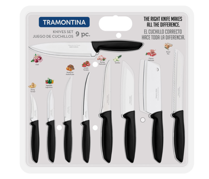 Tramontina Plenus Knives Set 9 Pcs Black | Kitchen Accessories Tramontina Plenus Knives Set 9 Pcs Black | Kitchen Accessories