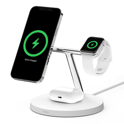 Belkin Magsafe 15W 3-in-1 Wireless Charger WIZ009myWH | Gadgets & Accessories Belkin Magsafe 15W 3-in-1 Wireless Charger WIZ009myWH | Gadgets & Accessories
