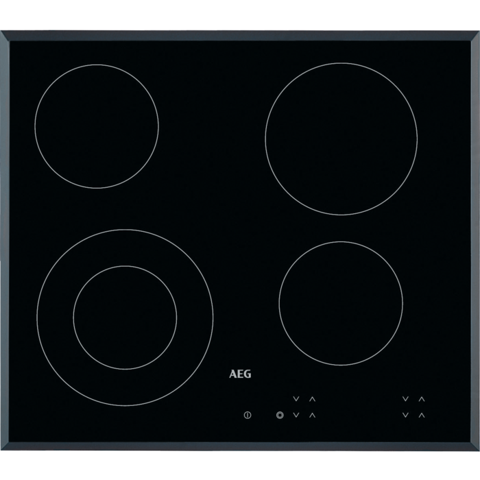 AEG Built-in Ceramic Hob, 60 cm 4 zones Illuminated Touch Controls HK624010FB