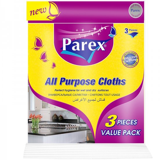 Parex All Purpose Cloths 3 Pieces Value Pack 38 x 36cm Regular