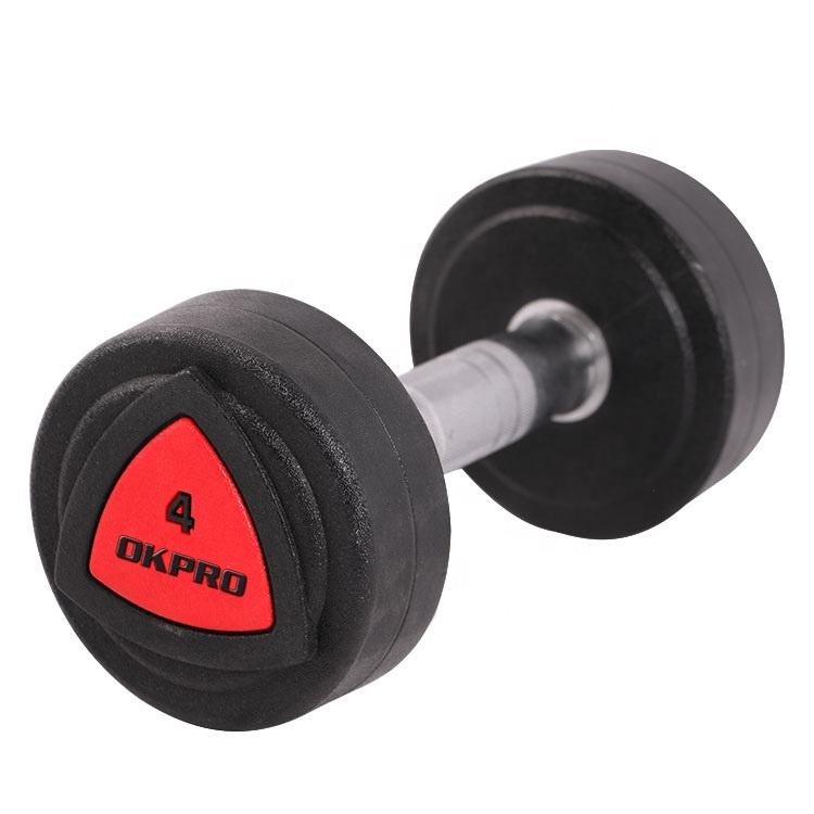 Round Dumbbells Rubber Coated With Chrome Handle (Pair)