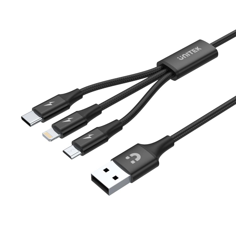 Unitek 3-in-1 USB Charging Cable(USB-C / Lightning / Micro USB) C14049BK | Computer Accessories Unitek 3-in-1 USB Charging Cable(USB-C / Lightning / Micro USB) C14049BK | Computer Accessories