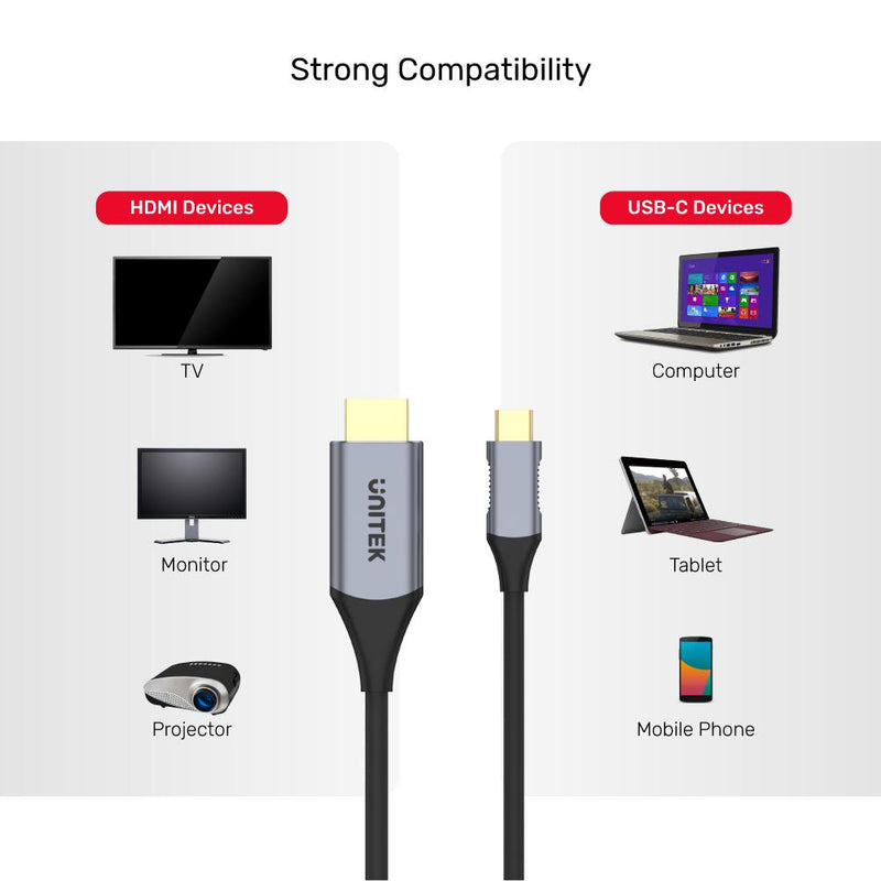 Unitek 1.8M, USB-C to HDMI Cable (4K 60Hz)