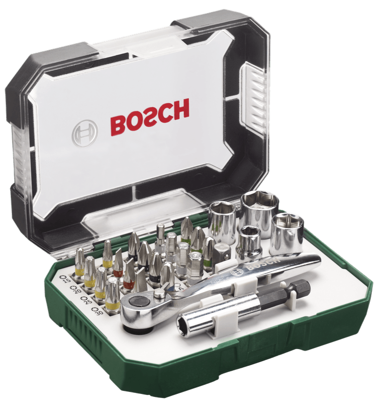 Bosch Screwdriver Bit Set 26 Pieces With Ratchet BO2607017322 | Drills, Impact Drills & Screwdrivers