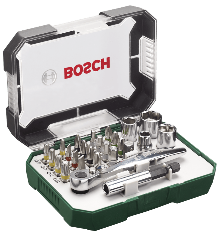 Bosch Screwdriver Bit Set 26 Pieces With Ratchet BO2607017322