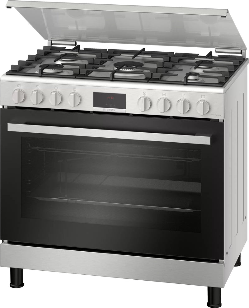 Bosch Serie 6 Gas Range Cooker Stainless Steel HGW3ASQ50M