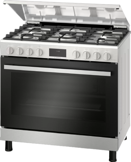 Bosch Serie 6 Gas Range Cooker Stainless Steel HGX5H0W50M
