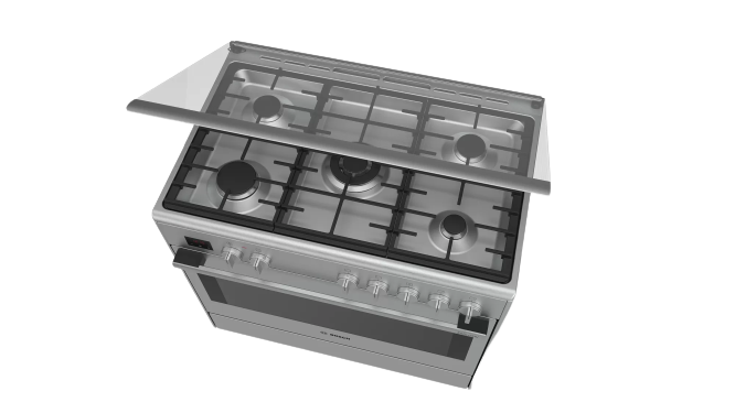 Bosch Serie 8 Dual Fuel Range Cooker Stainless Steel HSB738357M