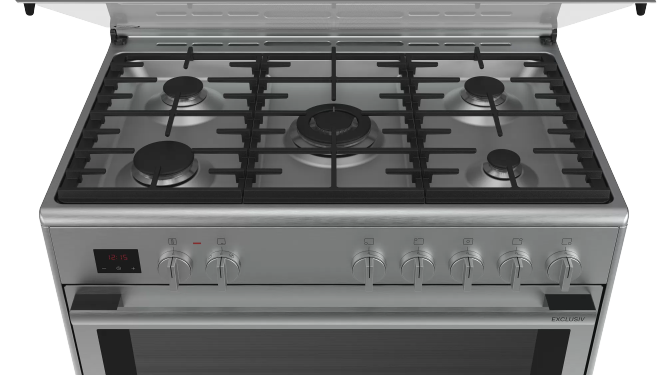 Bosch Serie 8 Dual Fuel Range Cooker Stainless Steel HSB738357M