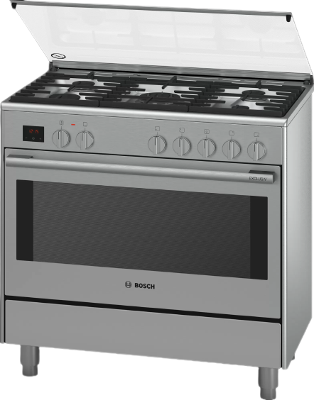 Bosch Serie 8 Dual Fuel Range Cooker Stainless Steel HSB738357M