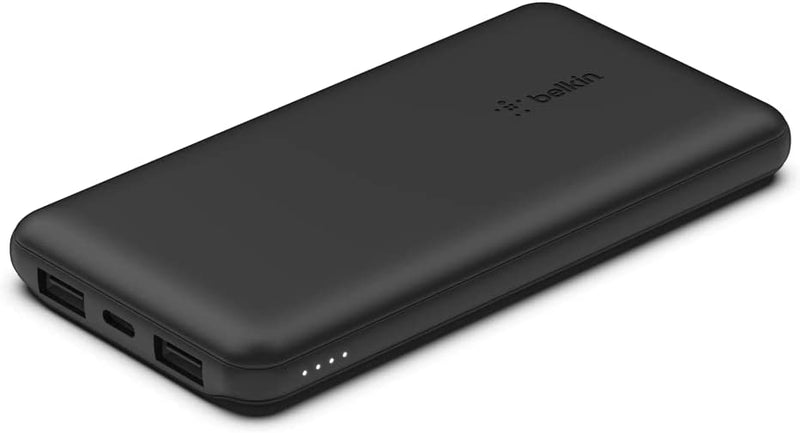 Belkin 10K Power Bank With USB-C 15W Dual USB-A 15cm USB-A To C Cable Black BPB011btBK