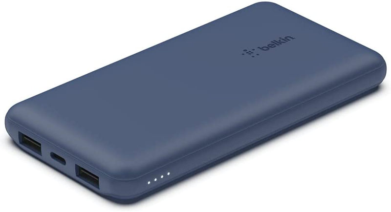 Belkin USB C Portable Power Bank 10000 MAh With 1 USB C Port And 2 USB A Ports For Up To 15W Blue 10K BPB011btBL