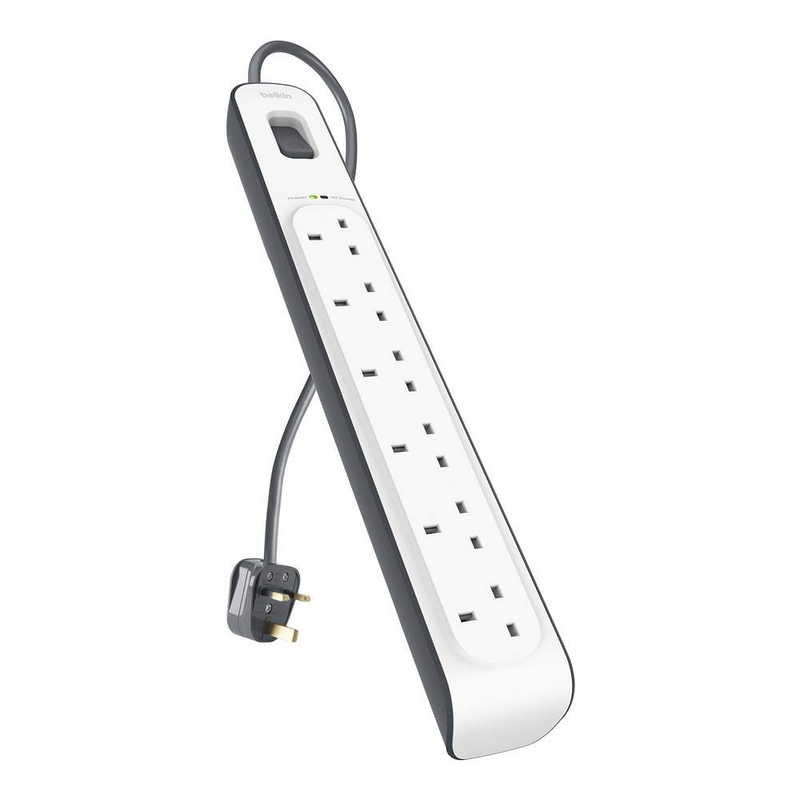 Belkin 6 Outlet Surge Protection Strip With 2M Power Cord BSV603af2M