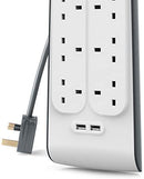 Belkin Surge 8OT 650J 2M  2 USB 2 4A Shared BSV804af2M