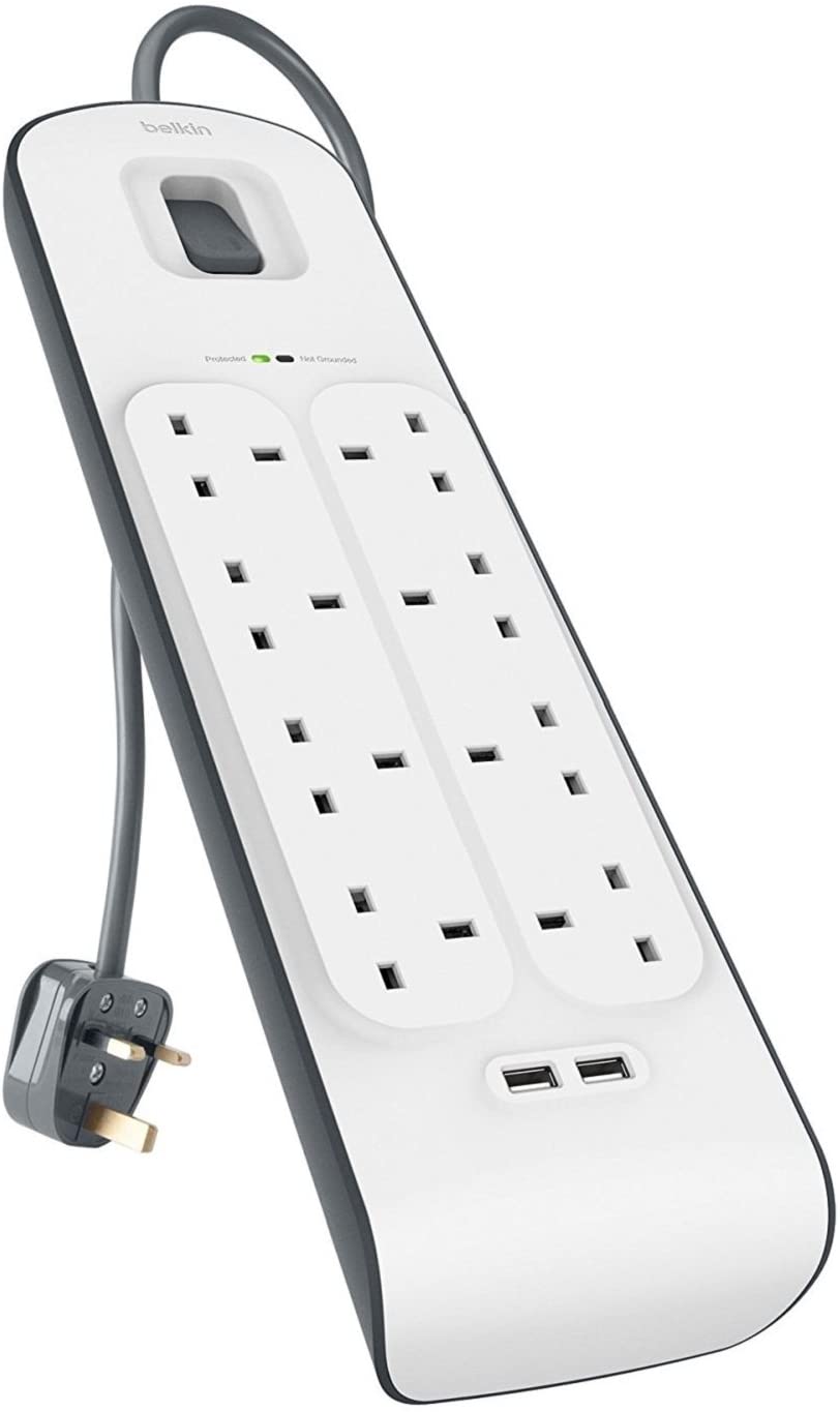 Belkin Surge 8OT 650J 2M 2 USB 2 4A Shared BSV804af2M | Electronic Accessories