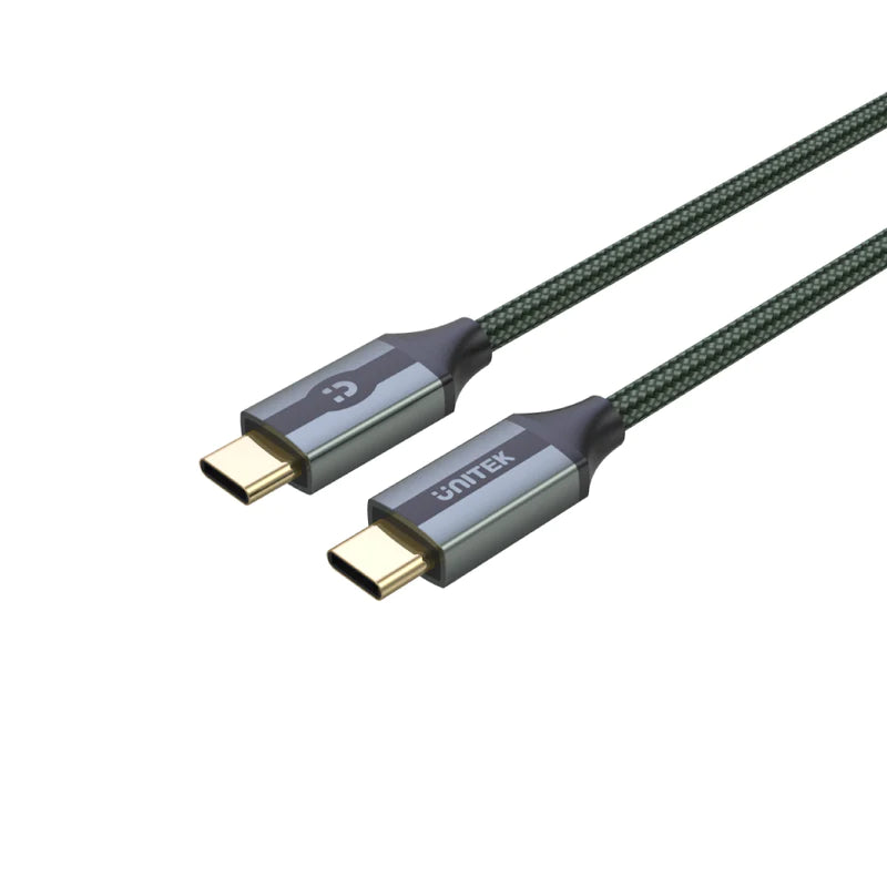 Unitek USB-C 100W PD Fast Charging Cable with 4K@60Hz and 10Gbps (USB 3.2 Gen2) Midnight Green Edition 1M C14079GN