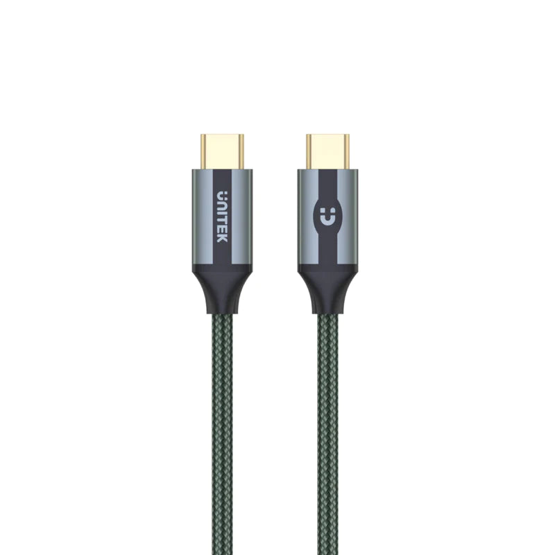 Unitek USB-C 100W PD Fast Charging Cable with 4K@60Hz and 10Gbps (USB 3.2 Gen2) Midnight Green Edition 1M C14079GN