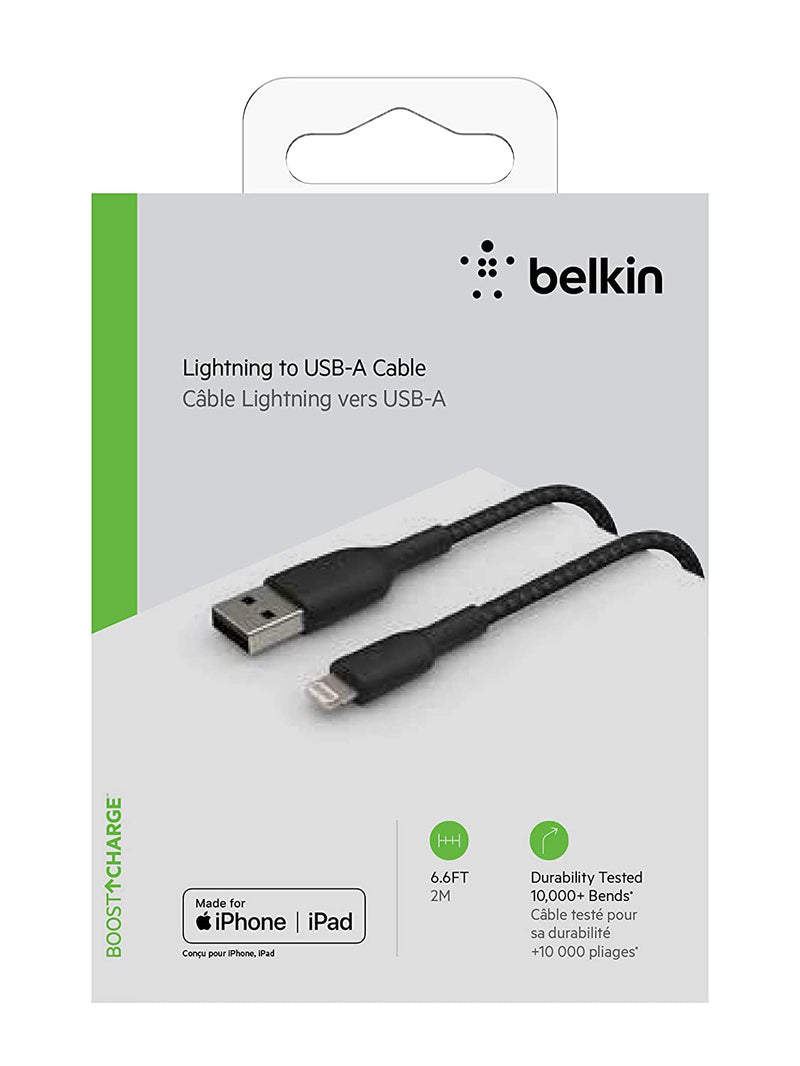 Belkin Boost Charge Braided Lightning To USB Cable 1M Black CAA002bt1MBK