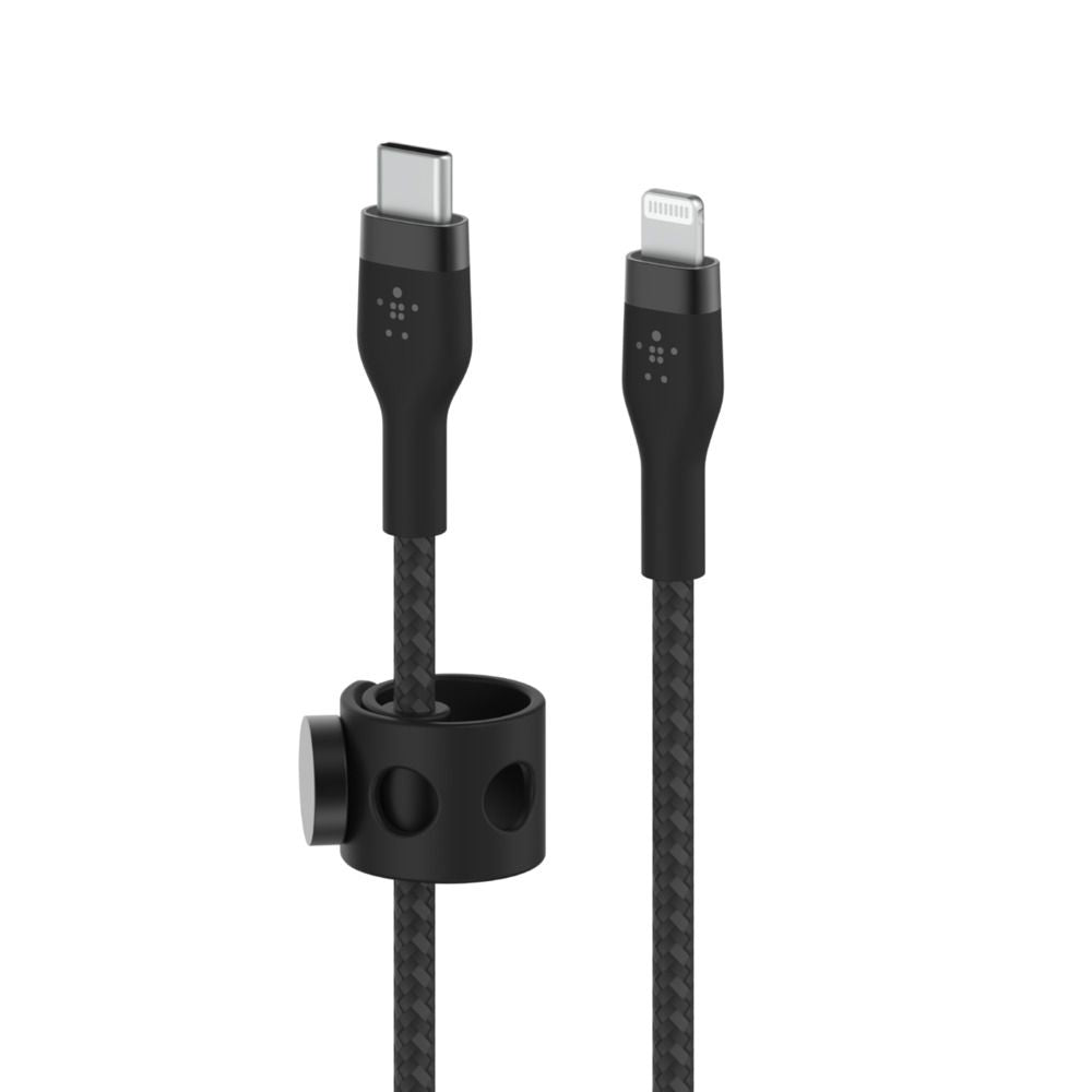 Belkin Pro-Flex 15W USB-C Braided Silicone With Lightning 1m Black CAA011BT1MBK | Electronic Accessories Belkin Pro-Flex 15W USB-C Braided Silicone With Lightning 1m Black CAA011BT1MBK | Electronic Accessories