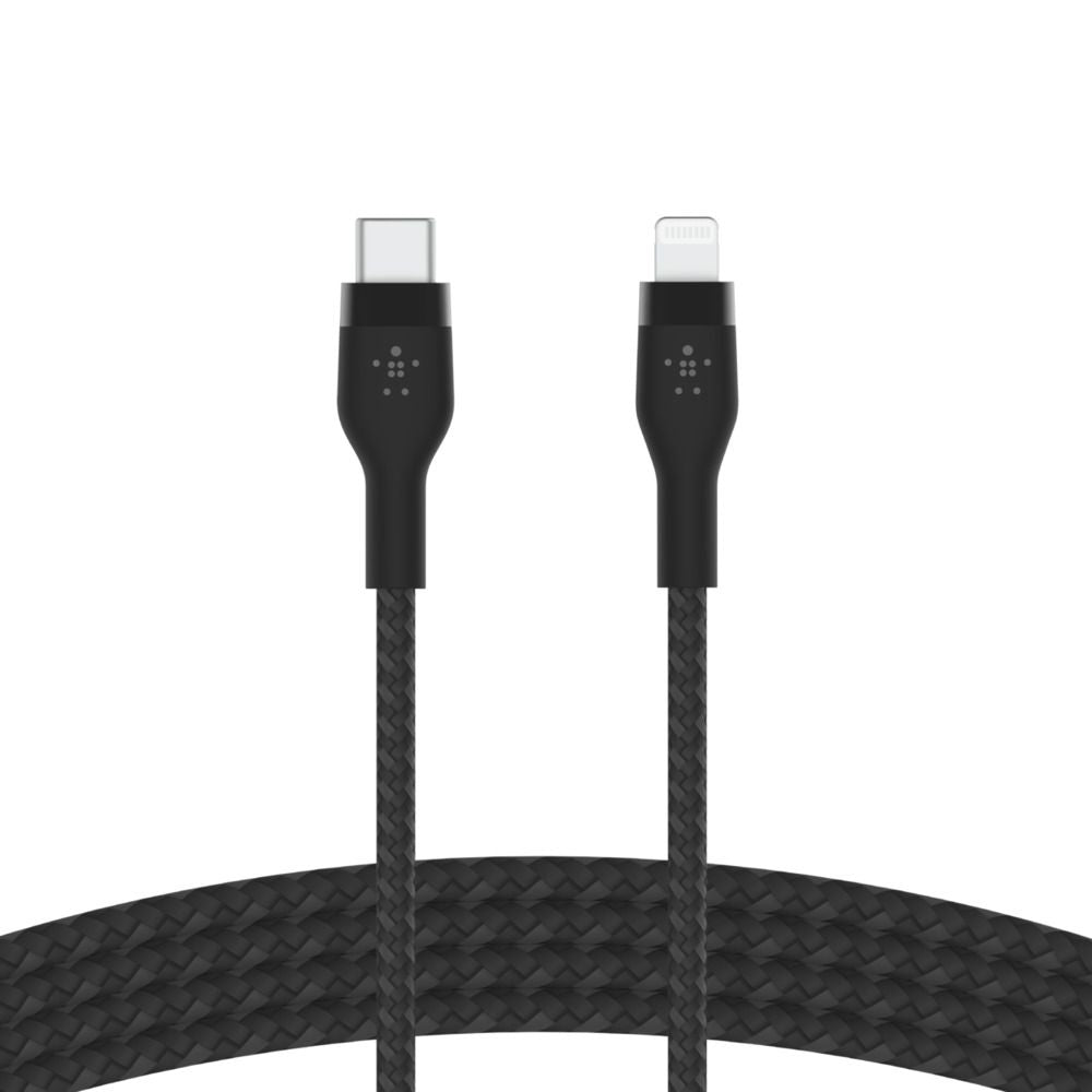 Belkin Pro-Flex 15W USB-C Braided Silicone With Lightning 1m Black CAA011BT1MBK | Electronic Accessories Belkin Pro-Flex 15W USB-C Braided Silicone With Lightning 1m Black CAA011BT1MBK | Electronic Accessories