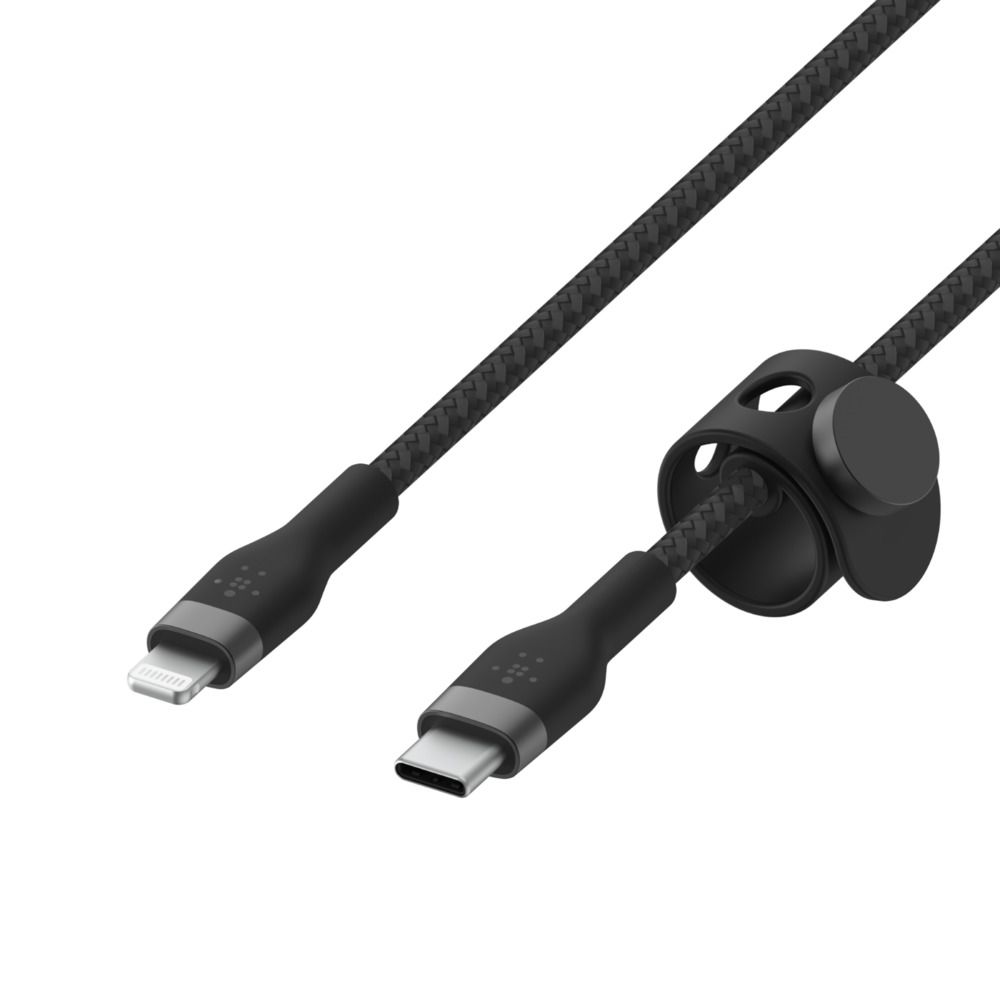 Belkin Pro-Flex 15W USB-C Braided Silicone With Lightning 1m Black CAA011BT1MBK | Electronic Accessories Belkin Pro-Flex 15W USB-C Braided Silicone With Lightning 1m Black CAA011BT1MBK | Electronic Accessories