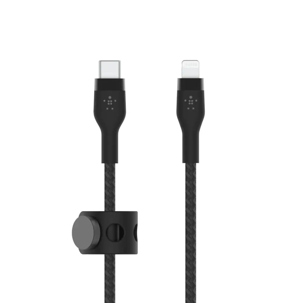 Belkin Pro-Flex 15W USB-C Braided Silicone With Lightning 1m Black CAA011BT1MBK | Electronic Accessories Belkin Pro-Flex 15W USB-C Braided Silicone With Lightning 1m Black CAA011BT1MBK | Electronic Accessories