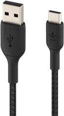 Belkin Braided USB C To USB A Cable 2M Black CAB002bt2MBK