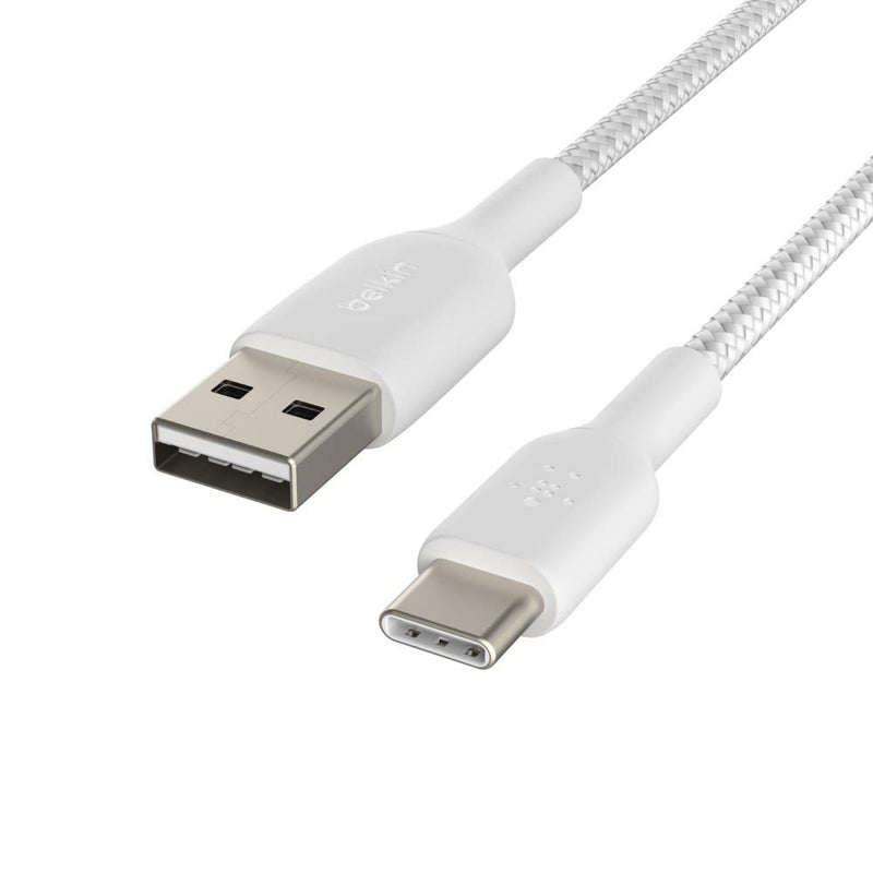 Belkin Braided USB C To USB A Cable 2M White CAB002bt2MWH