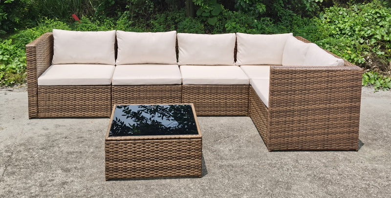 Rattan Corner Sofa Set 6 Seater CE70426-6