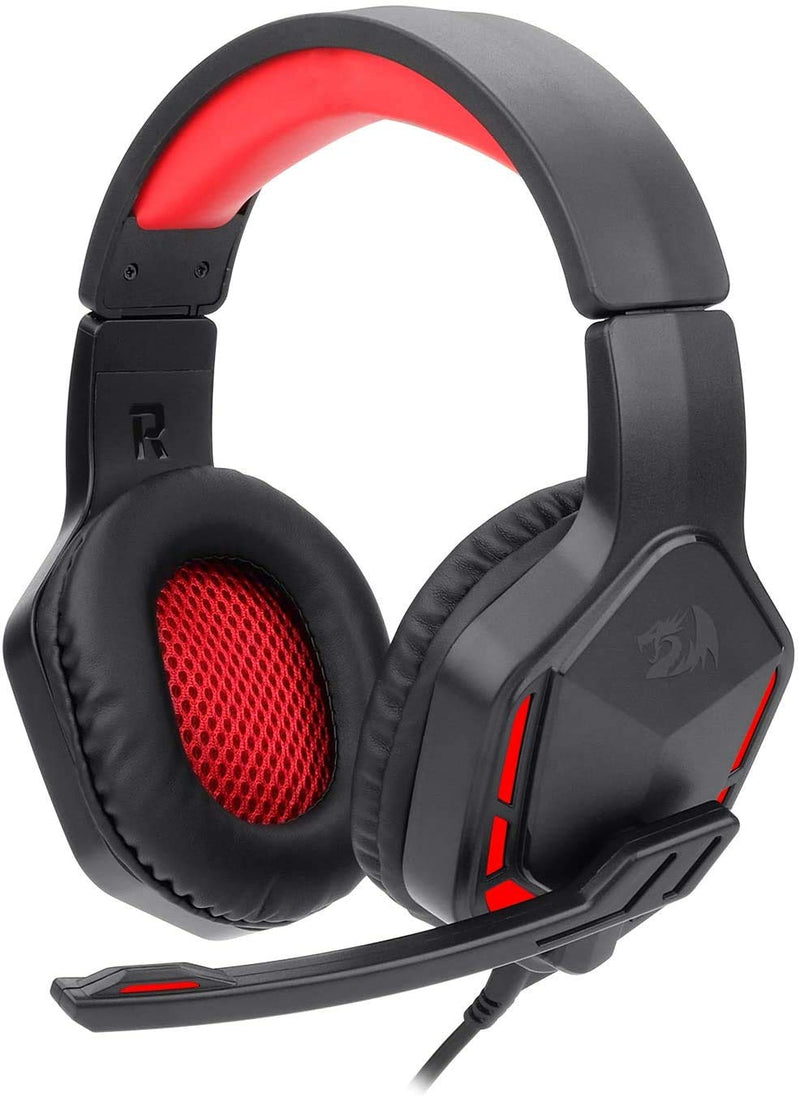 Redragon THEMIS Wired Gaming Headset Stereo Surround-Sound Noise Cancelling Over-Ear Headphones with Mic Volume Control Red LED Light H220