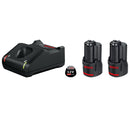 Bosch Battery & Charger Set: 2 x GBA 12V 2.0Ah + GAL 12V-40 Professional Charger